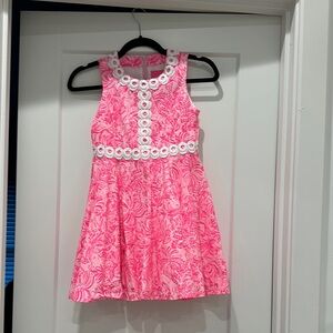 Lilly Pulitzer Pink and White Pleated Halter Sundress